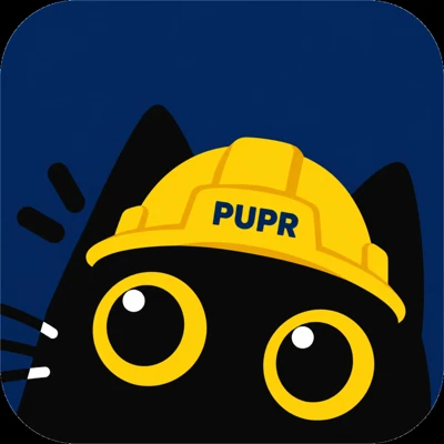 Maskot kucing berhelm PUPR